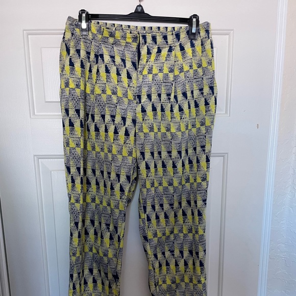 Sparkle and Fade Yellow Navy Patterned Pants - Picture 9 of 11